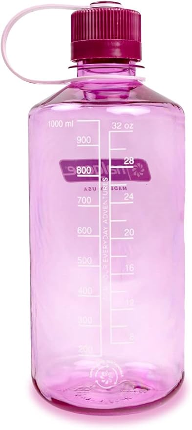 Nalgene Sustain Tritan BPA-Free Water Bottle Made with Material Derived from 50% Plastic Waste, 32 OZ, Narrow Mouth, Cosmo