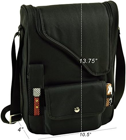 Picnic at Ascot Boise State Licensed Broncos Deluxe Wine Carrier with Wine Glasses and Accessories for Two Assembled & Quality Approved in The USA