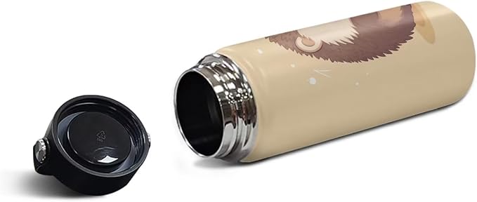 Hedgehog Workout Water Bottle For Women Men Insulated, 20 Oz Stainless Steel Water Bottle with Handle Suitable for Work School Gym Travelling