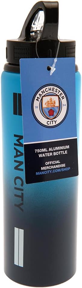 Manchester City F.C. Team Merchandise 750ml Aluminium Fade Bottle, Blue