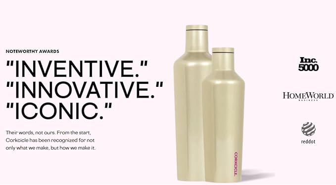 Corkcicle Disney Minnie Mouse Insulated Canteen Travel Water Bottle, Triple Insulated Stainless Steel, Screw-on Cap, Keeps Beverages Cold for 25 Hours or Warm for 12 Hours, 16 oz