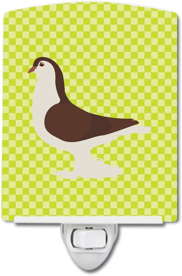 Caroline's Treasures BB7769CNL Large Pigeon Green Ceramic Night Light, Green Compact, UL-Certified, Ideal for Bedroom, Bathroom, Nursery, Hallway, Kitchen, 6x4x3, Multicolor