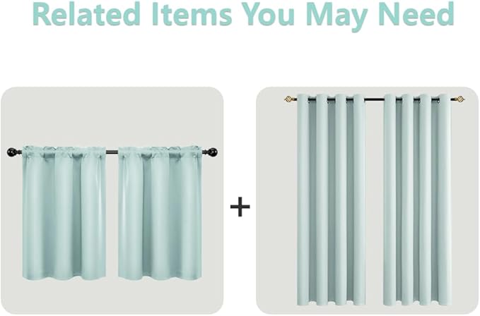 Mrs.Naturall Coastal Curtains for Living Room,Farmhouse Blackout Beach Themed Curtains for Dining Room Bedroom Cowgirl Decor,Aqua Mint Green,96 Inch Long 2 Panels Set