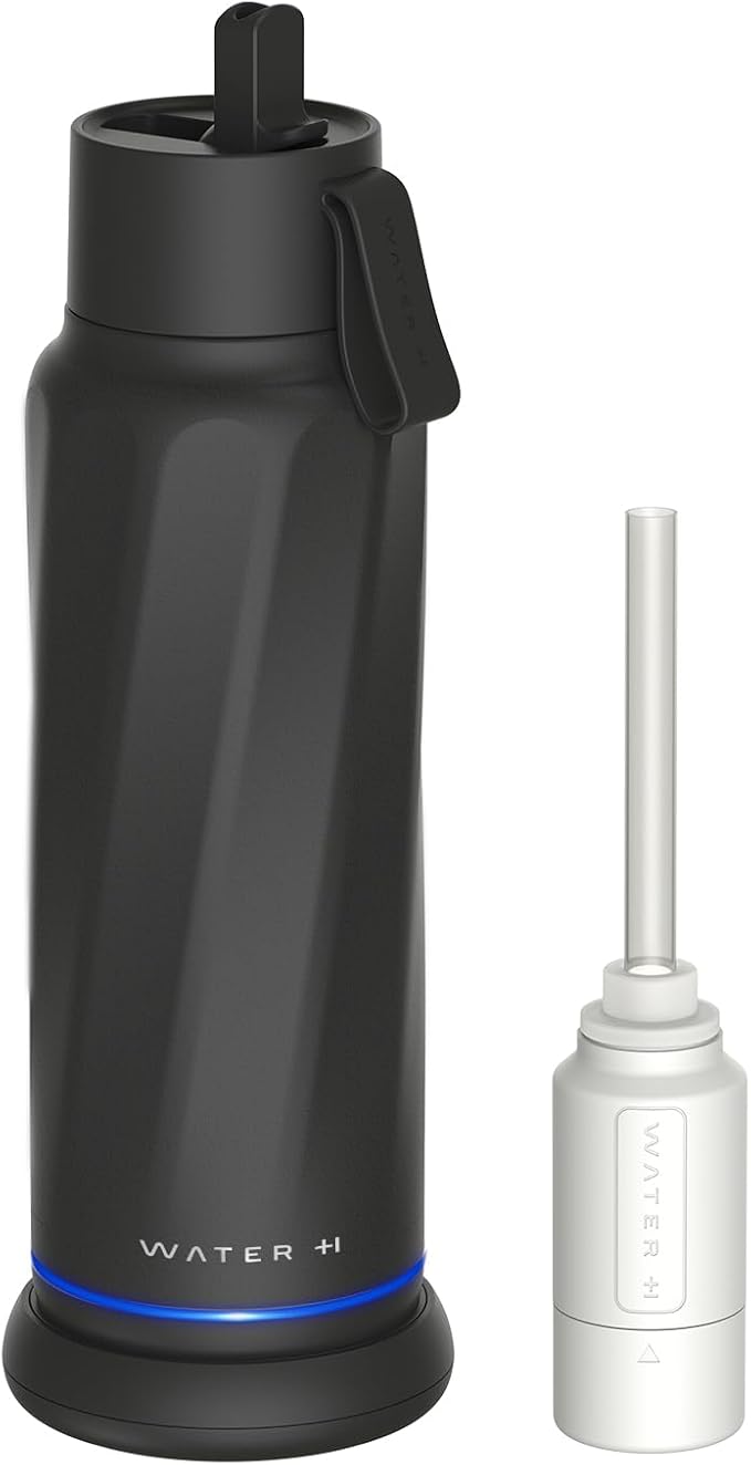 PureSip Vita Smart Water Bottle: BPA-Free Insulated Stainless Steel Bottle, Bluetooth Intake Smart Tracker & Reminder to Drink with Filter & Straw, Ideal Gift for Dad (18 oz)