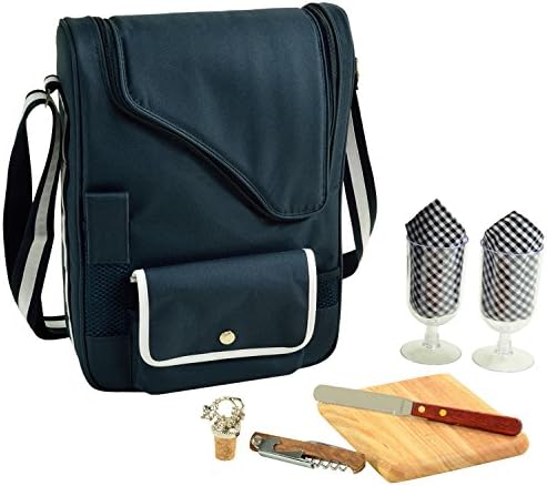 Picnic at Ascot Clemson University Tigers Licensed Deluxe Wine Carrier with Wine Glasses and Accessories for Two Assembled & Quality Approved in The USA