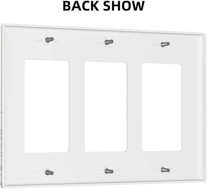 Vintage Grey Floral Herbs Wild Flowers Botanical 3 Gang Rocker Boho Light Switch Covers Decorative Country Unique Triple Outlet Wall Plate Cover Faceplate Decorative Switchplate GFCI