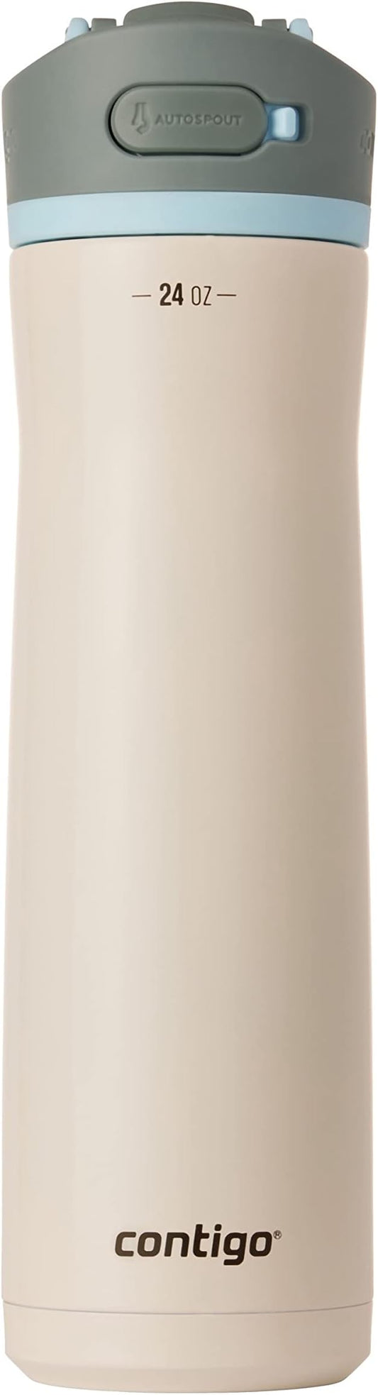 Contigo Wells Chill Stainless Steel Filter Water Bottle with AUTOSPOUT Straw Lid, 24oz., Salt