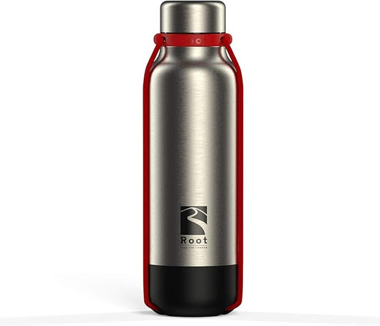 Root FTC Bottle Thermal Flask Stainless Steel Double Wall, Anti Drop Cap, Shockproof Bottom, Bungee Cords, 530 ml, 700 ml and 940 ml - Hot (20h) / Cold (24h)