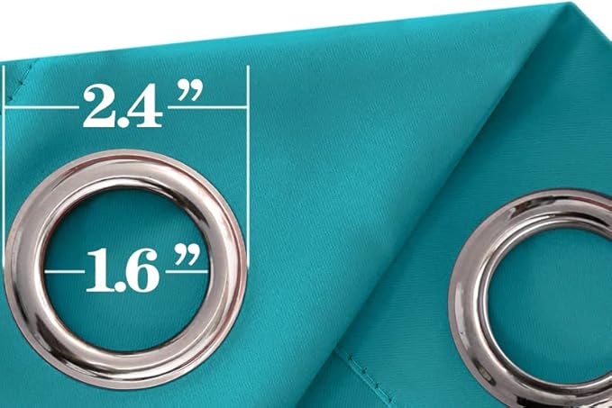 Mrs.Naturall Teal Blackout Curtains 84 Inch Length 2 Panels Set,Window Drapes Colorful Boho Curtains for Bedroom Living Room 84 Inches Long,Blue Green