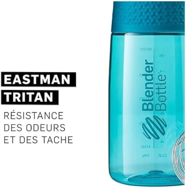 BlenderBottle Classic V2 Shaker Bottle Perfect for Protein Shakes and Pre Workout, 20-Ounce, Clear/Black