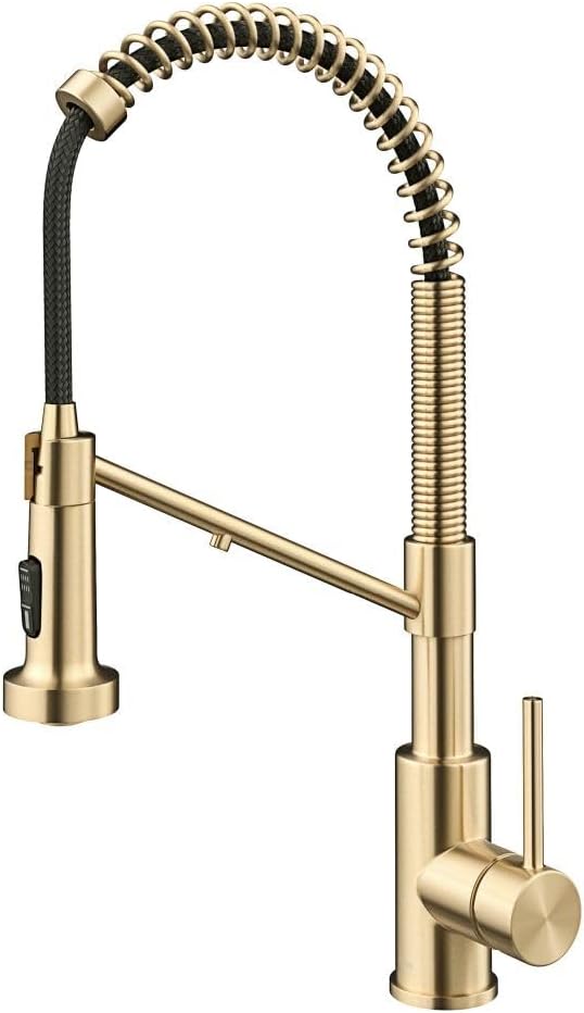 Kraus KFF-1610SFACB Bolden 2-in-1 Commercial Style Pull-Down Single Handle Filter Kitchen Faucet for Reverse Osmosis or Water Filtration System, Spot Free Antique Champagne Bronze