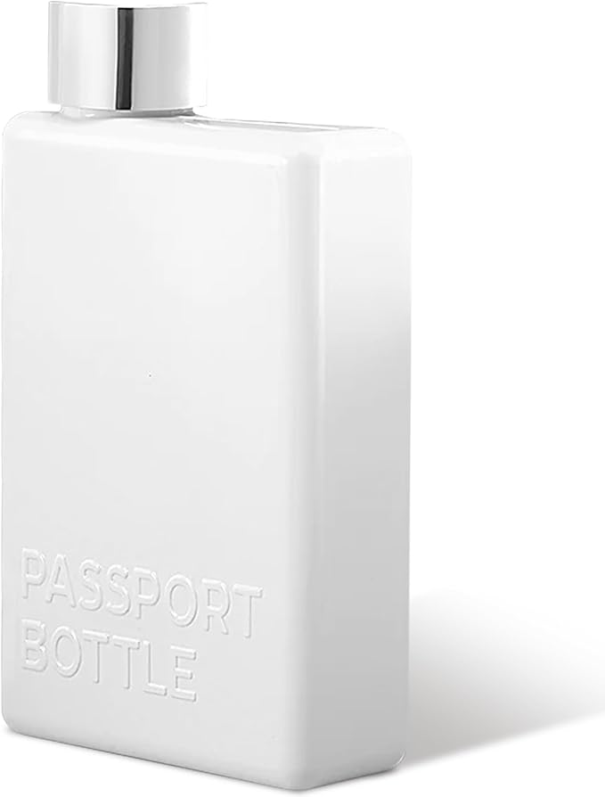 Forest & Twelfth 12 Oz Travel Water Bottle Flat Water Bottle for On-The-Go Hydration, Hydrate… Feel Great! Passport Mini Water Bottle for Gym, Travel, School, Italian Design Portable Water Bottle