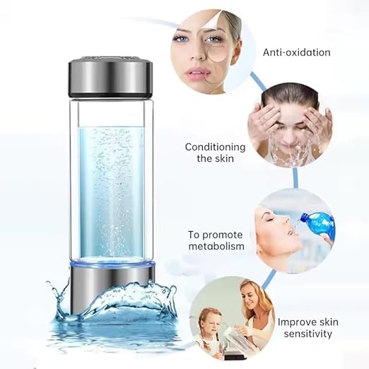 Premium Dual Mode Hydrogen Water Bottle, Portable Hydrogen Generator, 1800PPB 550ML Ion Water Bottle Hydro Water Suitable for Office,Travel & Daily Workout, Energy Booster with Hydrogen