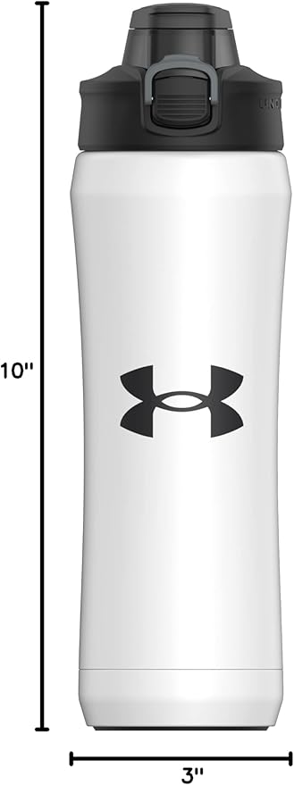 Under Armour 18oz Beyond Stainless Steel Water Bottle, Vacuum Insulated, Self Draining Protective Cap, Leak Proof, For Kids & Adults, All Sports, Gym
