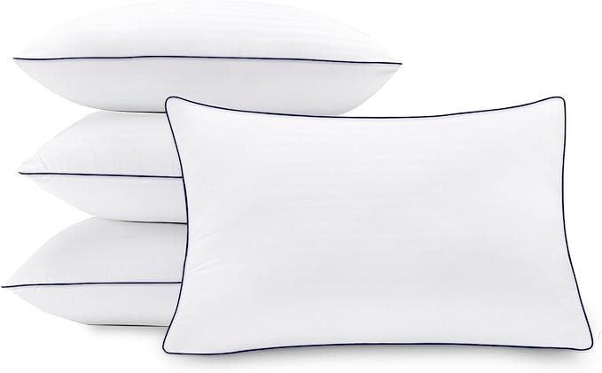 Homemate Bed Pillows for Sleeping - Queen Size(20''x28'') Set of 4 Hotel Quality Allergy Friendly Microfiber Shell Fluffy Down Alternative Filling Pillow Suitable Back Stomach or Side Sleepers