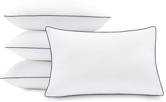Homemate Bed Pillows for Sleeping - Queen Size(20''x28'') Set of 4 Hotel Quality Allergy Friendly Microfiber Shell Fluffy Down Alternative Filling Pillow Suitable Back Stomach or Side Sleepers