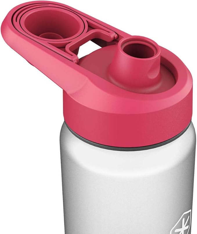 ICEWATER 3-in-1 Smart Water Bottle, Glows to Remind You to Keep Hydrated, Bluetooth Speaker & Dancing Lights, Plastic Water Bottle With Chug Lid, Great Birthday Gift (20 oz, Pink)