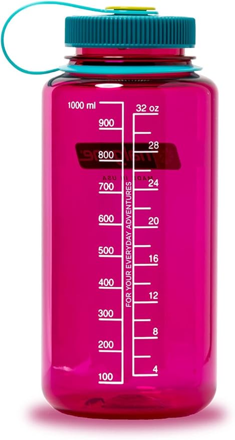 Nalgene Sustain Tritan BPA-Free Water Bottle Made with Material Derived from 50% Plastic Waste, 32 OZ, Wide Mouth, Eggplant