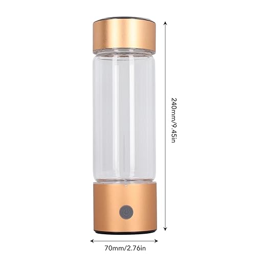 Hydrogen Water Bottle, 410ml Hydrogen Rich Water Generator with Nasal Inhalation Hose, Rechargeable Portable Glass Hydrogen Ionizer for Daily Fitness Drinking