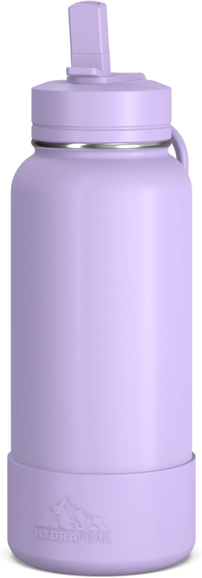 Hydrapeak 32oz Sport Insulated Water Bottle with Straw or Chug Lid, Leak & Spill Proof, Keeps Drinks Cold for 24 Hours, Hot for 12 Hours, Premium Stainless Steel Water Bottles (32oz, Dlavender)