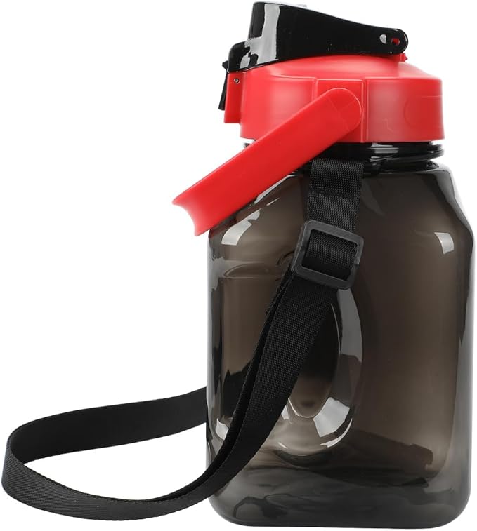 Bioworld Disney Mickey Mouse Ears 50 Oz Black Water Bottle With Carrying Strap