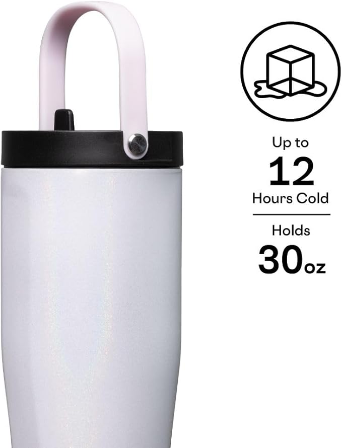 Corkcicle Go Cup XL Insulated Tumbler with Lid and Straw, Unicorn Magic, 30 oz – Reusable Water Bottle Keeps Beverages Cold for 12hrs – Cupholder Friendly Tumbler, Leak-Proof Design