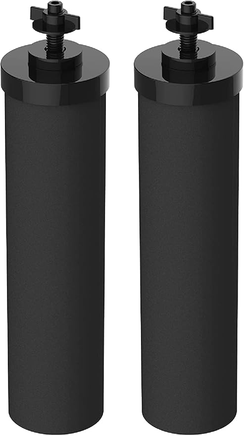 NSF/ANSI 375 Certified Water Filter, Replacement for Berkey® BB9®-2 Black Purification Elements and Berkey® Gravity Filter System, Pack of 2