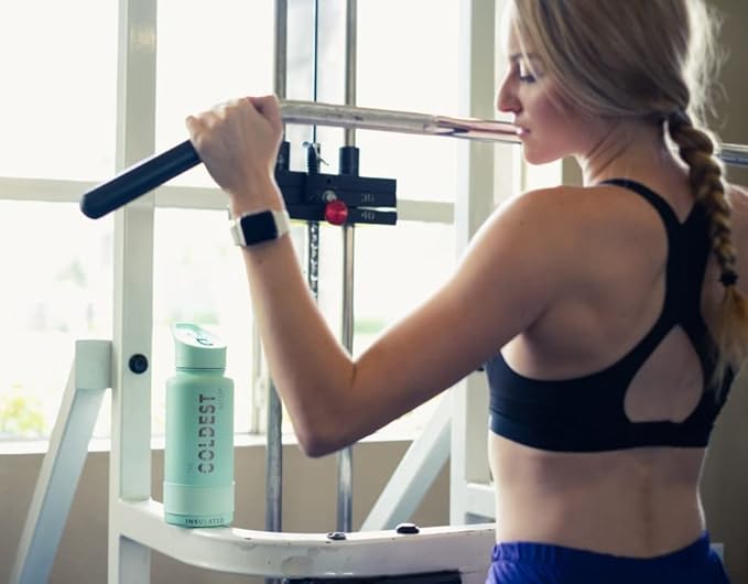 Coldest Sports Water Bottle with Straw Lid Vacuum Insulated Stainless Steel Metal Thermos Bottles Reusable Leak Proof Flask for Sports Gym (32 oz, Orange)