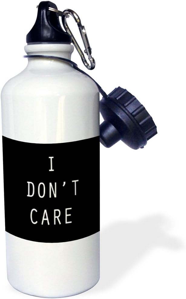 3dRose dont care-Sports Water Bottle, 21oz , Multicolored