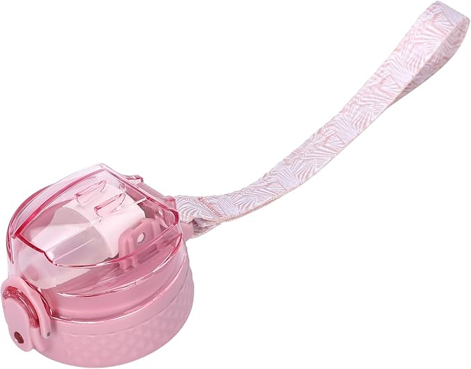 OLDLEY Replacement Straw Lid for 15 oz Water Bottle, Leakproof Spillproof Dustproof One-Click Open Cap with Carry Strap