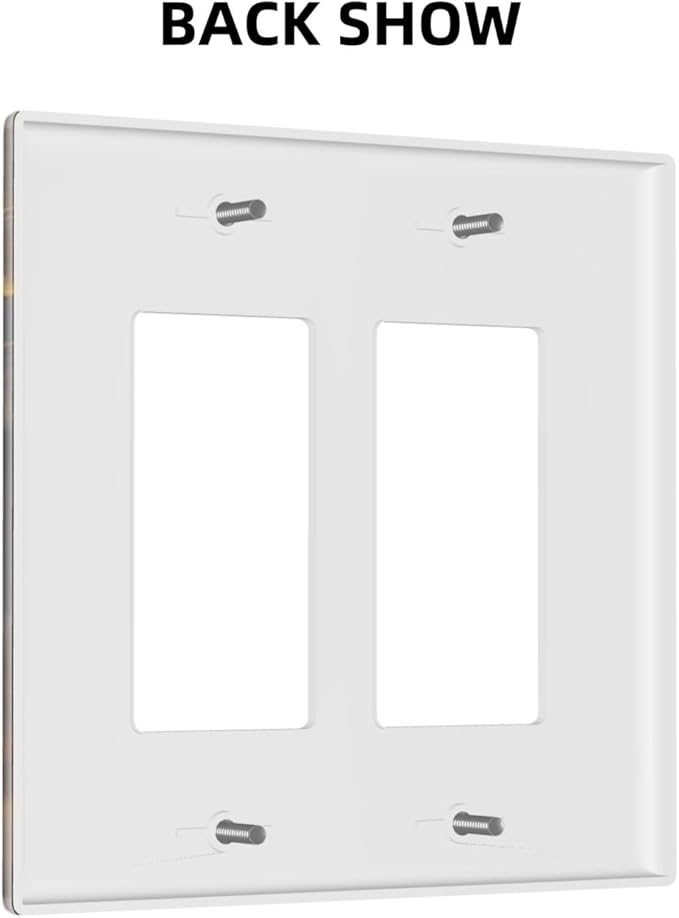 Gradient Abstract Ripple Blue Gold Marble Printed 2 Gang Rocker Decora Light Switch Covers Dual Outlet Covers Wall Plate Decorative Switchplate Electrical Faceplate GFCI for Kitchen Bathroom Bedroom