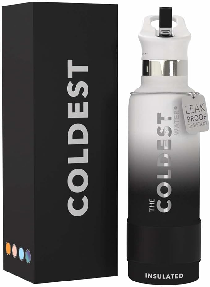 Coldest Water Bottle with Standard Mouth Straw Lid Metal Thermos Vacuum Insulated Stainless Steel l Reusable Leak Proof Cupholder Flask (21 oz, Hyperspace)