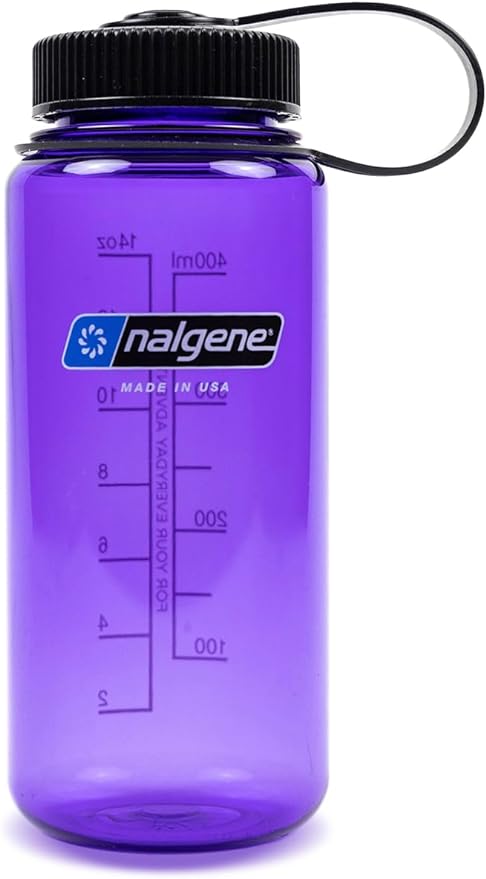 Nalgene Sustain Tritan BPA-Free Water Bottle Made with Material Derived from 50% Plastic Waste, 16 OZ, Wide Mouth, Purple