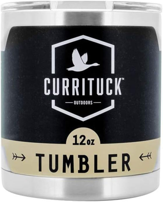 Currituck Heavy Duty Stainless Steel Tumbler Cup with Lid by Camco- Perfect for Travel, Camping, Hiking, The Beach and Sports, Won't Condensate- 12 oz (51860)