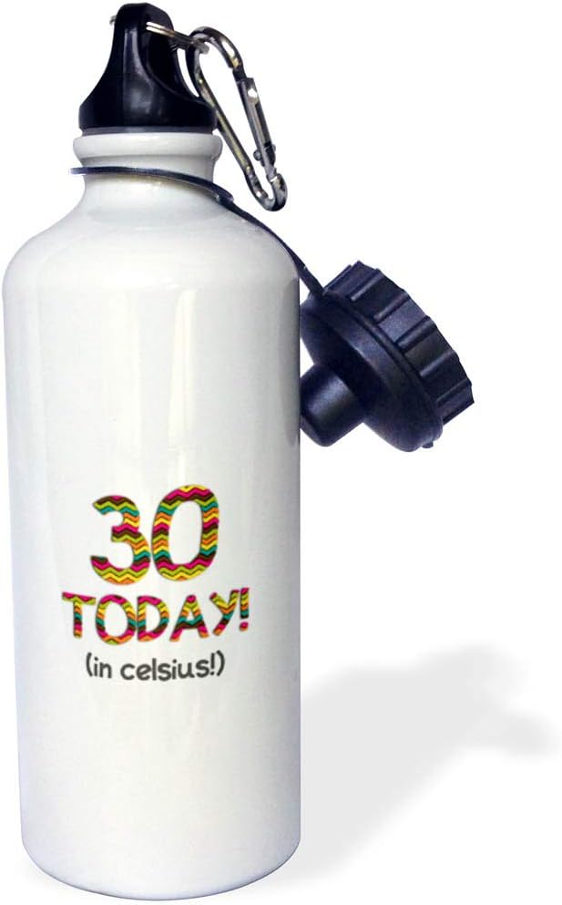 3dRose 30 Today. in Celsius-Funny 86th Birthday. 30C is 86 in Fahrenheit-Sports Water Bottle, 21oz , 21 oz, Multicolor