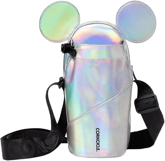 Corkcicle x Disney Minnie Mickey Mouse Ears Crossbody Water Bottle Sling Bag, Fits 16 oz to 40 oz Tumbler – Water Bottle Holder with Strap Securely Holds Bottle, Cards, Phone, & Keys