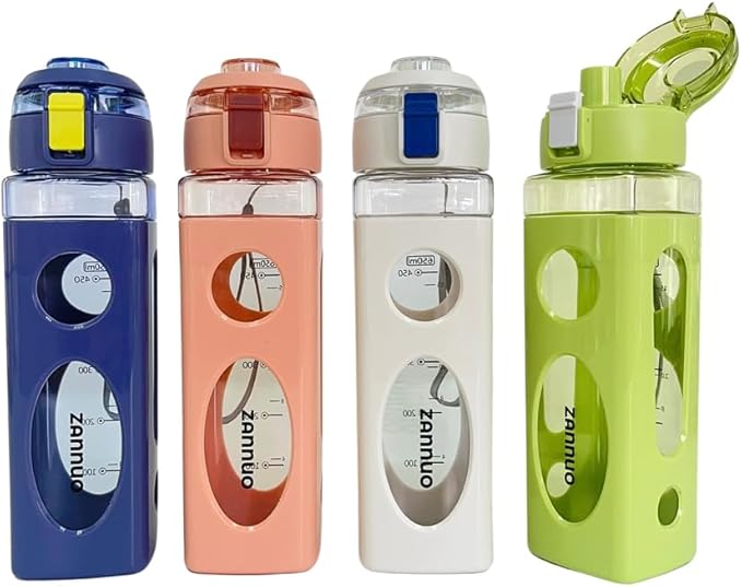 Water Bottle with Rope handle Easy Carry, Sport Water Bottle for Gym, Outdoor, School and Office, Leak Proof Portable Water Bottle BPA Free, Drink Water Bottles 650 ml / 22 oz. (Pink)