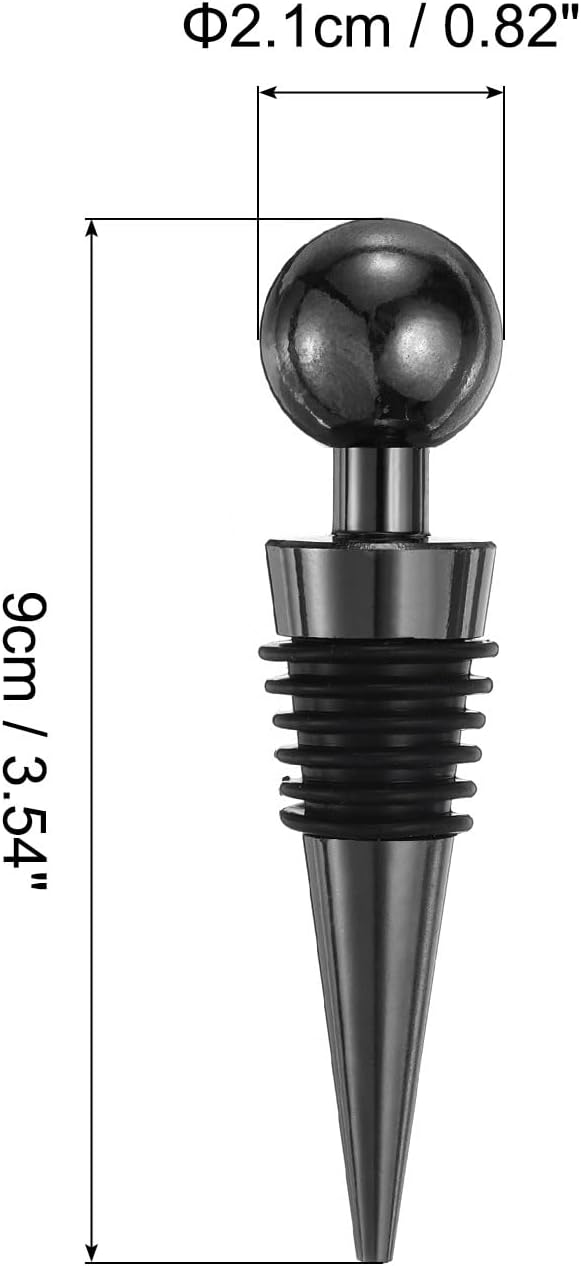 uxcell 3 Pcs Wine Bottle Corks, Vacuum Wine Bottle Stopper, Wine Stopper with Rubber Reusable Wine Corks, Suitable for Standard Bottle, Black