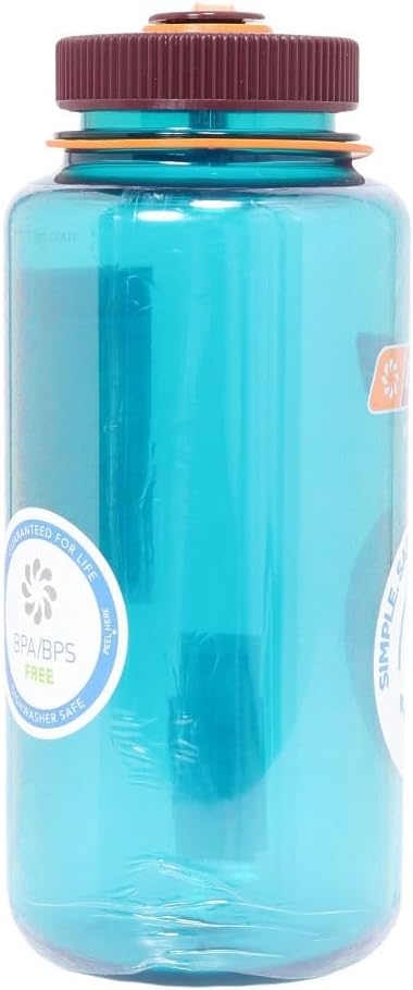 Nalgene Sustain Tritan BPA-Free Water Bottle Made with Material Derived From 50% Plastic Waste, 32 OZ, Wide Mouth, Teal