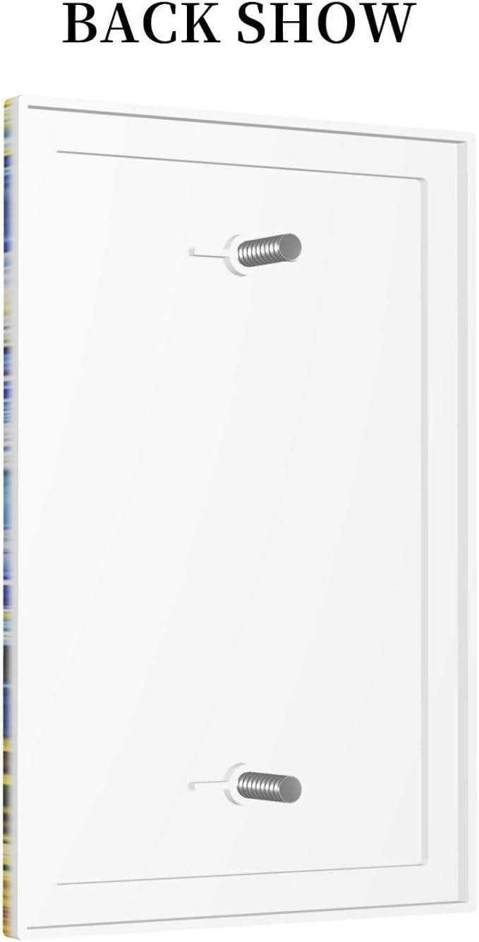 Vintage Abstract Blue Starry Sunflower 1 Gang Light Switch Covers No Device Wall Plate Decorative Blank Switchplate Electrical Faceplate for Farmhouse Country Bedroom Decor