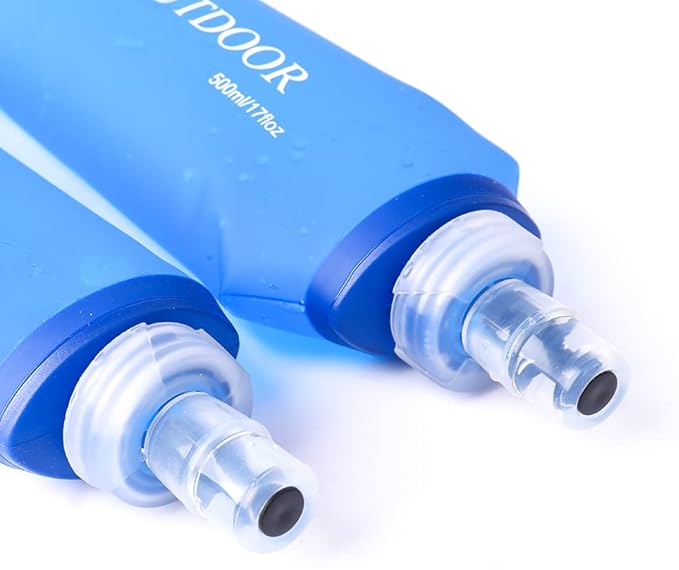 Running Soft Flask BPA Free TPU Soft Folding Water Bottle 2 Pack Outdoor Soft Water Bottle for Running Waist Pack, Wristbelt, Running Vest, Small Sling Bag