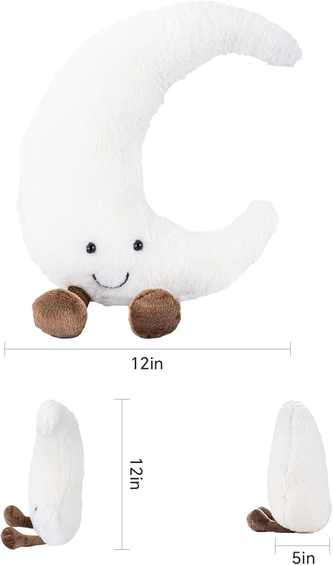 Sun and Moon Plush, Smiling Fun Filled Sun Pillow, 12" Moon and Sunshine Animal Pillow Soft Plush Toy for Children's Birthday Gift (2PCS)