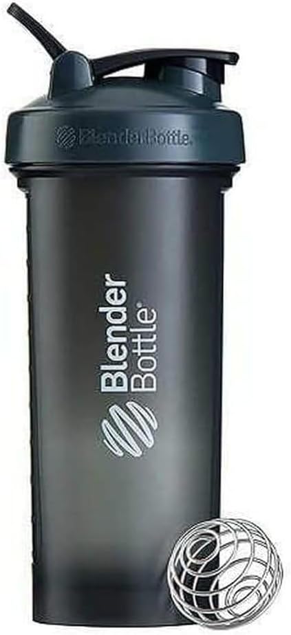 BlenderBottle Classic V2 Shaker Bottle Perfect for Protein Shakes and Pre Workout, 20-Ounce, Clear/Black