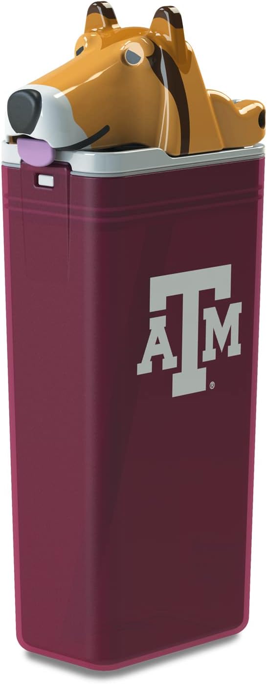 Reusable Water Bottle | Officially Licensed NCAA Sports Bottle | BPA Free | Dishwasher Safe | Collie Reveille Mascot | 12oz Drink in the Box - Texas A&M University