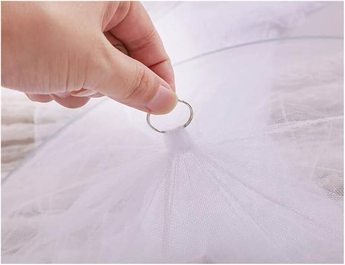 Eimilaly Bed Canopy Mosquito Net, Bed Canopy for Girls Room Decor - Insect Protection Hanging Canopy for Adults, Babies, Outdoor Camping, Pink/No Opening