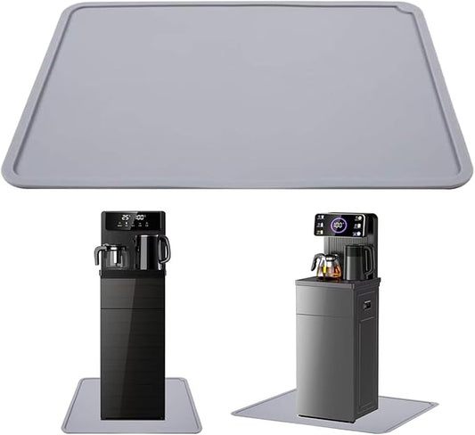 Water Cooler Dispenser Mat with Raised Edge, Water Cooler Mat Drip Tray Floor Protector, 24"x16" Water Dispenser Drip Pan Waterproof Desktop Silicone Mat for Mini Fridge, Washer, Coffee, Dishwasher