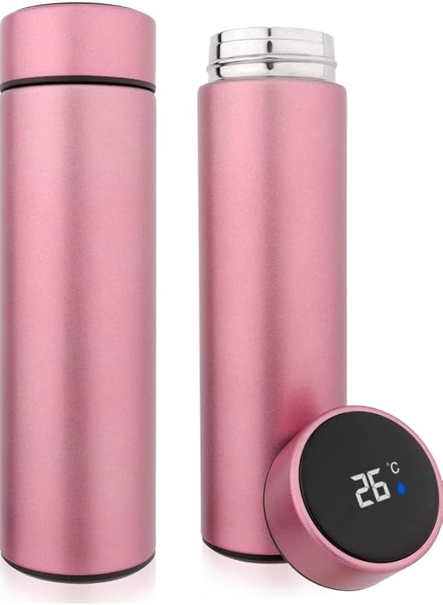 LIQUID WATER BOTTLE, 40oz Stainless Steel Water Bottle with Time Display and Leak-Proof Flip Top, Motivational Quote for Fitness, Gym, Work, Travel (pink), large