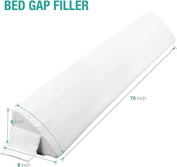 Vekkia King Bed Wedge Pillow for Headboard/Wedge Pillow Headboard/Bed Gap Filler/Headboard Pillow,Pillow Wedge for Headboard Gap Between Mattress and Headboard,Stop Loosing Your Pillows(White)