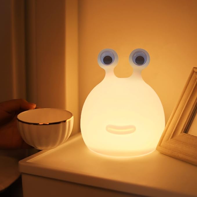 Cute Slug Kids Night Light, Birthday Gifts Room Decor Bedroom Decorations for Baby Child Soft Silicone Lamp Gift Box
