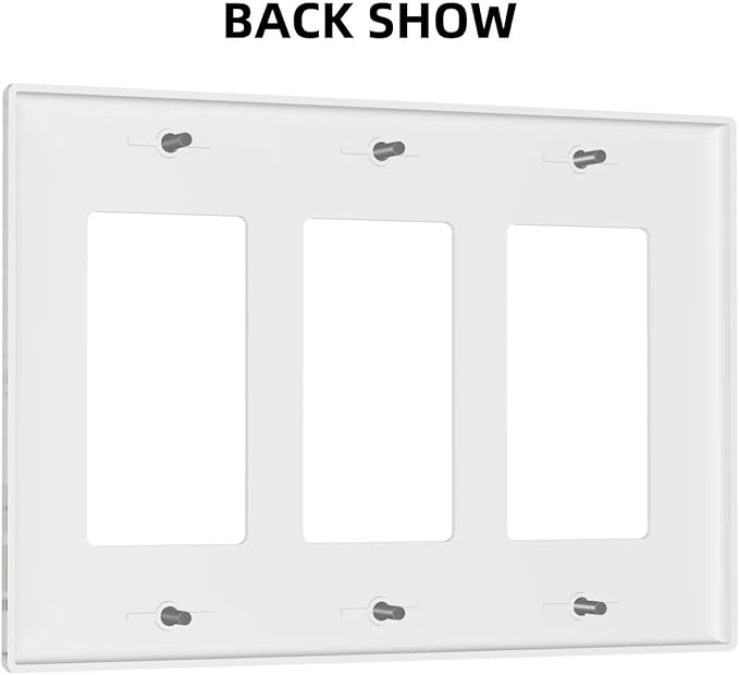 Green Eucalyptus Rustic Botanical Plant Leaves 3 Gang Rocker Boho Light Switch Covers Decorative Triple Outlet Wall Plate Cover Faceplate Decorative Switchplate GFCI for Country Bedroom Decor